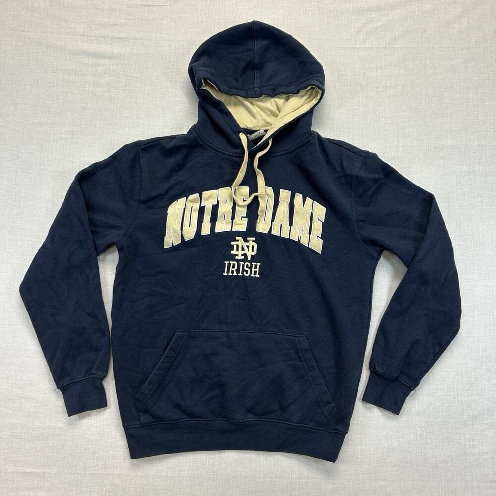 Notre Dame Fighting Irish Hoodie Men's Small Blue NCAA Football Embroidered Top